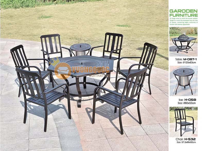 Bộ bàn nướng ngoài trời hợp kim nhôm ZX M0871H532-1